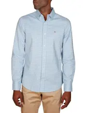 [Gant] Slim Fit Checked Oxford Stretch Shirt in Light blue