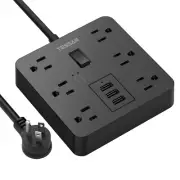 TESSAN Surge Protector Power Strip Black, TESSAN 5 Ft Extension Cord (open Box)
