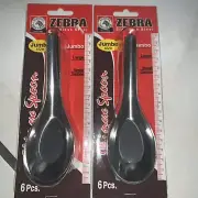 Lot 2 Zebra spoon jumbo size Thai Stainless Steel Spoon for Rice , Soup 6ct Ea