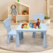 Costway3 Pieces Kids Table and 2 Chairs Set for Reading