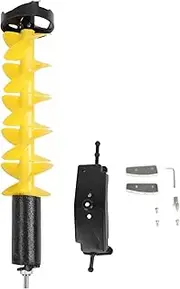XTevu Ice Auger, Ice Drill Bit and Ice Fishing Borer with Floating Device, 6 Inch Diameter 28 Inch Length Auger for Electric Ice Fishing Equipment