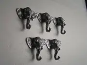 Aluminium Elephant Trunk Coat Hook Double & Triple Lot of 2 pcs Figurine au.*