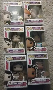 Funko 6 Disney Princess 221 Belle 222 Cinder 323 Mulan 326 Jas.339 SW 1077 Poc +