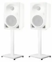 Pair 29” Steel White Speaker Stands For Neumann KH 80 Monitors