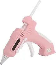 Cordless Hot Glue Gun Kit with 10 Pcs Sticks, Fast Preheating Hot Melt Glue Gun, Portable Mini Glue Gun Kit for Kids DIY School Craft Projects and Quick Home Repairs (Pink)