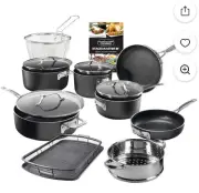 GraniteStone Diamond Stackmaster 15 Pieces Pots & Pans Set Nonstick Cookware