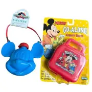 Vintage Mickey Mouse NWT canteen + go-along memory game 90s kids travel
