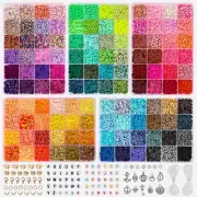 10160pcs, 120 Colors Clay Beads for Bracelet Making Kit, Flat Beads for Girls
