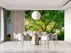 3D Forest Tree Sunlight Grass Self-adhesive Removeable Wallpaper Wall Mural 308