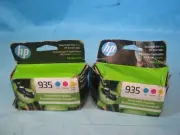 2 Genuine HP 935 Tri-Color Ink Cartridges Cyan Magena Yellow - N9H65FN Exp. 2026