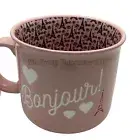 Sheffield Home Eiffel Towel Pink Bonjour Coffee Mug 2024 20 oz E30