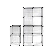 Costway 12 Cubes Grid Wire Storage Cabinet DIY Modular Shelf Organizer Rack Foldable Bookcase Home Black