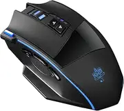 MOJO Silent Dual Mode Wireless Rechargeable Gaming Mouse - Ultra Fast Tournament Level Performance Mouse for PC Gaming w/Adjustable DPI (1000-4800), Custom Software, Macros, and More