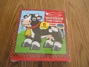 MELISSA & DOUG FARM SCENES WOODEN CUBE PUZZLE 16 PCS MAKES 6 DIFFERENT PUZZLES