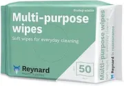 Reynard Health Supplies Biodegradable Multi-Purpose Wipes – White – 38 x 42 cm – Strong, Durable & Absorbent – 50 Count