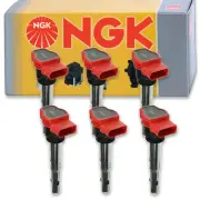 6 pc NGK Ignition Coils for 2014-2017 Audi SQ5 3.0L V6 Spark Plug Wire Boot gh