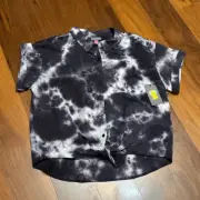 Vince Camuto women’s tie-dye button down front tie top side medium NWT