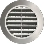 ® Ventilation Grille Silver Satin round Diameter 60 Mm with Insect Screen