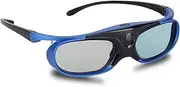 Active Shutter RF 3D Glasses, DLP Link 3D Active Glasses Rechargeable, RF 3D Eyewear for 3D DLP Link Projector 3D Projector, 178 Degree Wide Viewing Angle