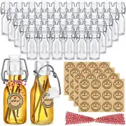 48 Pcs Mini Flip Top Glass Bottle Flip Top Vanilla Extract Bottles with Caps ...