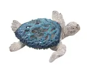 21cm Blue Turtle with Blue & White Coral Design - Nautical Themed Decor