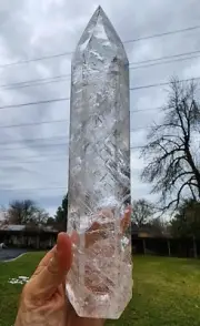Clear Quartz Crystal Polished Tower Brazil 1lb 15.5oz.