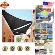 3- Black Triangle Sun Shade Sail - Custom Size 13' x 21' x 24.7'