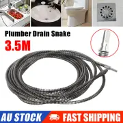 Plumber Drain Snake Pipe Cleaner Pipeline Sewer 3.5 Meter Spring Dredging Tool