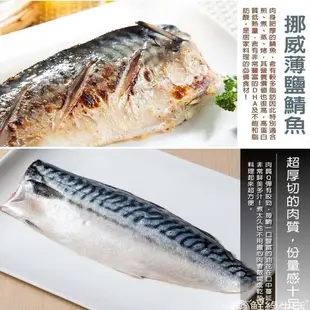 【張主廚】挪威薄鹽鯖魚2L (有紙板230g-260g/片)~全館任選滿2000元免運費