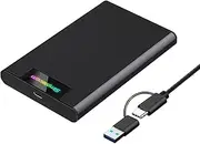 Simplecom SE239 Tool-free 2.5" SATA HDD SSD to USB-C Enclosure with RGB Lights USB 3.2 Gen 2