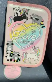 JUSTICE BACK TO SCHOOL ART SUPPLY KIT UNICORN/RACCOON/PANDA SHIMMERING BINDER!!