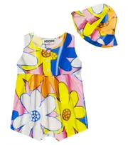 [Moschino Kids] Moschino Kids Baby floral playsuit and hat set M 3-6 multicoloured