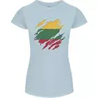Torn Lithuania Flag lithuania Day Football Womens Petite Cut T-Shirt