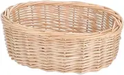 Outanaya Natural Handwoven Wicker Bread Basket Durable Multi Purpose Storage for Kitchen Table Organizing Fruits Snacks and Picnic Essentials Design