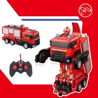 在飛比找momo購物網優惠-【瑪琍歐玩具】遙控變形消防車/828-5(可遙控變形、可噴水