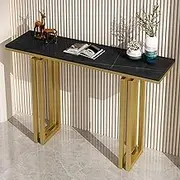 HOLGVE Console Table, Decorative Entryway Table, Sofa Table, Behind Couch Table, Foyer Accent Table, Narrow Hallway Table for Living Room, Office(Gold-B,47.2inch/120cm)