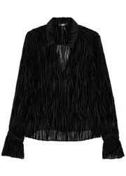 Paige Benet Zebra-flocked Silk Blouse - Black - M (UK 12 / M) M (UK 12 / M)