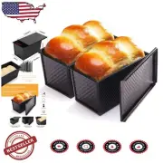 Effortless Baking with Black Non-Stick Pullman Loaf Pan & Cover, 2-Piece Set