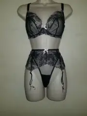Agent Provocateur Kaylie bra 36DD, suspender, and thong size AP 4 or AP 5 NWT
