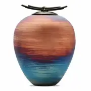 Large/Adult 210 Cubic Inches Raku Earth Monument Funeral Cremation Urn for Ashes