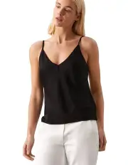 [Calvin Klein] Recycled Crepe De Chine Cami Top in Black