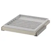 KOMPLEMENT pull-out tray with insert, grey-beige/light grey, 50x58 cm