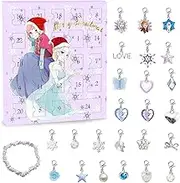 Christmas Advent Calendar 2023 for Girls And Boys With 24 Days Unique Gift Christmas Countdown Calendar Blind Box Frozen Bell Snowflake Theme DIY Creative Charm Pendant Bracelet Daughter,