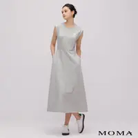 在飛比找momo購物網優惠-【MOMA】休閒字母長版洋裝(灰色)