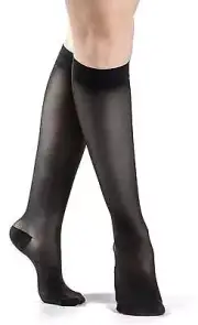 SIGVARIS Women’s Eversheer Knee Highs 20-30mmHg Black ML Medium Long