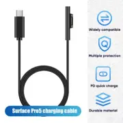 Type-C PD Charging Cable for Microsoft Surface Pro 7 6 5 4 3 (1.5m Black)