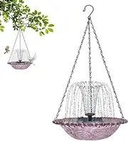 Bird Baths for Outdoors - Solar Fountain Bird Feeder | Drinking Hangable Decor Feeder Hummingbird for Patio Outside Outdoor Garden