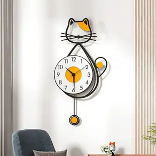 藝術簡約創意壁鍾 貓咪造型鐘錶 靜音掛鐘 高品質現代客廳房間擺鐘 亞克力時鐘 牆壁裝飾 個性佈置 高CP