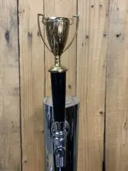 Gold Trophy Cup Beer Keg Tap Handle Vtg Metal Trophy Mini Pull Knob