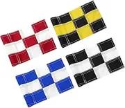 Set of 4 Double Sided 8x6 Inches Checkered Golf Flag - Mini Practice Putting Green Flags for Yard in 420D Nylon - Small Banner Checkered with Tube Inserted - Standard Golf Flag for Backyard